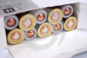Bullet cartridges for a fowling smooth-bore piece of caliber 410 in a plastic sleeve. photo