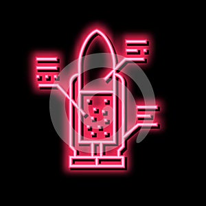 bullet characteristics and parts neon glow icon illustration
