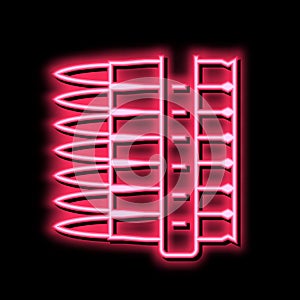 bullet clip neon glow icon illustration