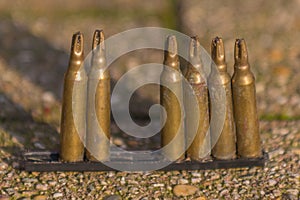 Bullet clip with some bullets missing