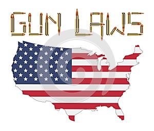 Bullet gun control laws with america flag