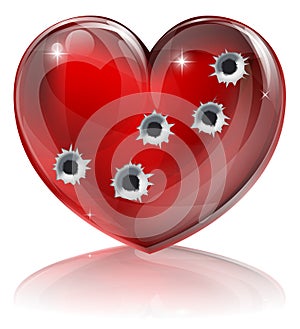 Bullet hole heart concept