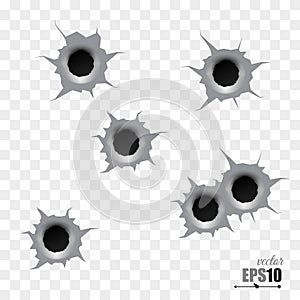 Bullet holes. Vector illustration