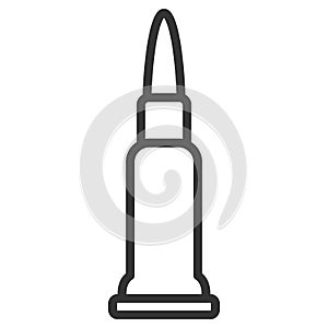Bullet icon. Assault rifle shot. Flat style vector illustration isolated on white background