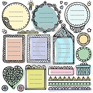 Bullet journal hand drawn vector elements