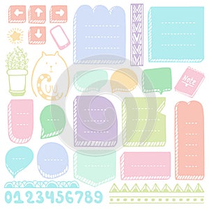 Bullet journal hand drawn vector elements