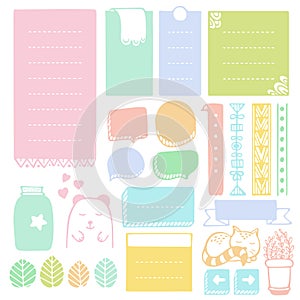 Bullet journal hand drawn vector elements