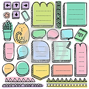 Bullet journal hand drawn vector elements