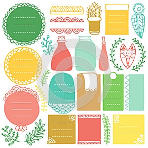 Bullet journal hand drawn vector elements