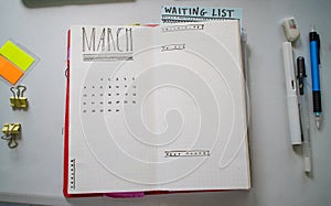 Bullet journal in March photo