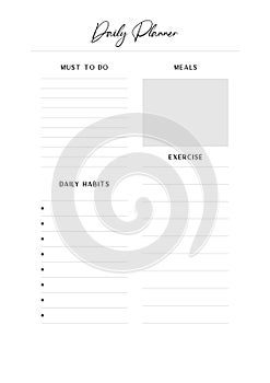 Bullet journal, Planner, Habits tracker printable Template