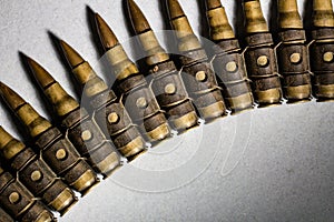 Bullet line on a background as crime, violence, war, conflict, m