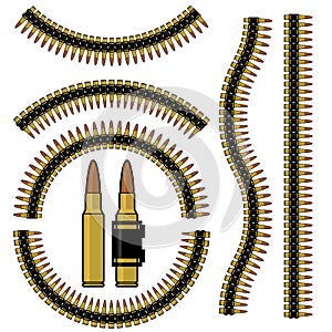 Bullet and machinegun cartridge belt