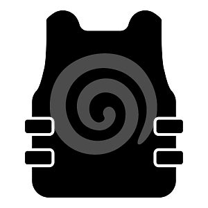 Bullet-proof vest flak jacket icon black color vector illustration flat style image