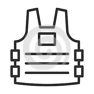 Bullet proof vest icon. Body protection sign. Flat style vector illustration isolated on white background