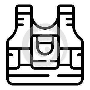 Bullet proof vest icon outline vector. Tactical police