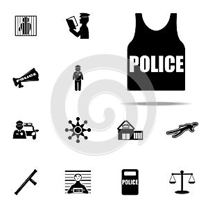 bullet-proof vest icon. Police icons universal set for web and mobile