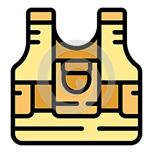 Bullet proof vest icon vector flat