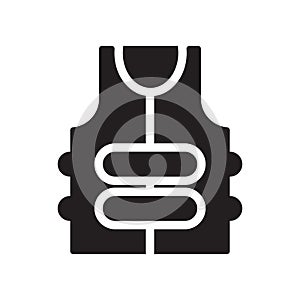 Bullet proof vest icon vector sign and symbol isolated on white