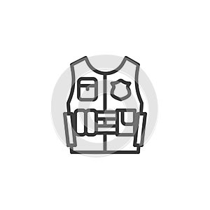 Bullet proof vest line icon