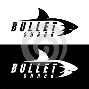 bullet shark logo design vector