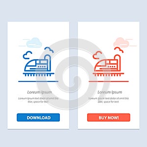 Bullet, Train, High, Speed  Blue and Red Download and Buy Now web Widget Card Template