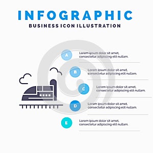 Bullet, Train, High, Speed Infographics Presentation Template. 5 Steps Presentation