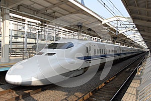 Bullet train at Kyoto station photo