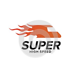 bullet train railway speed logo design