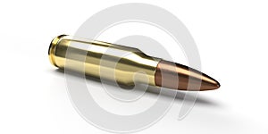 Bullet on a white background. 3D illustration