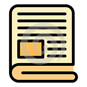 Bulletin newspaper icon color outline vector