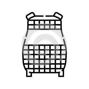 bulletproof black line icon. Vector isolated element