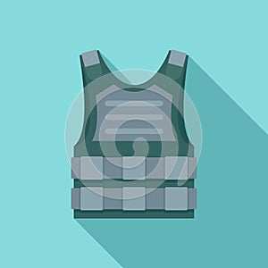 Bulletproof vest icon, flat style