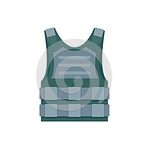 Bulletproof vest icon, flat style