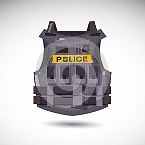 Bulletproof vest with police text -