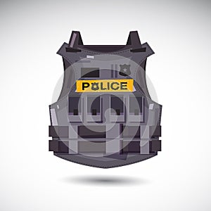 Bulletproof vest with police text - photo