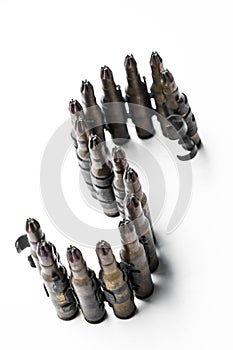 Bullets abstract arrange in S alphabet on white background photo