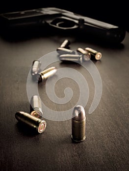 Bullets and handgun