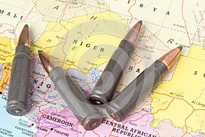 Bullets on the map of Niger