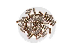 Bullets .45mm on white background