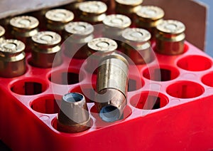 Bullets in a red case