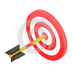 Bulleye shot icon, isometric style photo