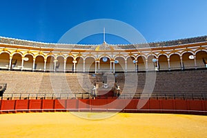 Bullfight arena, plaza de toros at Sevilla, Spain