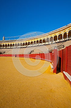 Bullfight arena, plaza de toros at Sevilla, Spain