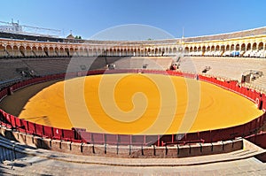 Bullfight arena Plaza de Toros in Seville, Andalusia Spain