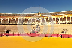 Bullfight arena Plaza de Toros in Seville, Andalusia Spain photo