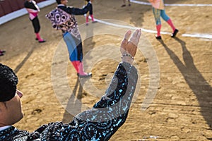 Bullfighters at the paseillo or initial parade