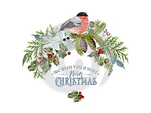 Bullfinch Christmas composition