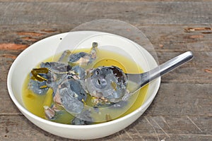Bullfrog in spicy lemongrass soup