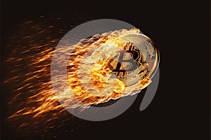 Bullish Bitcoin on fire flying high